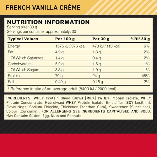 Optimum Nutrition Gold Standard Whey Protein, Muscle Building Powder with Naturally Occurring Glutamine and Amino Acids, Double Rich Chocolate, 29 Servings, 899 g, Packaging May Vary