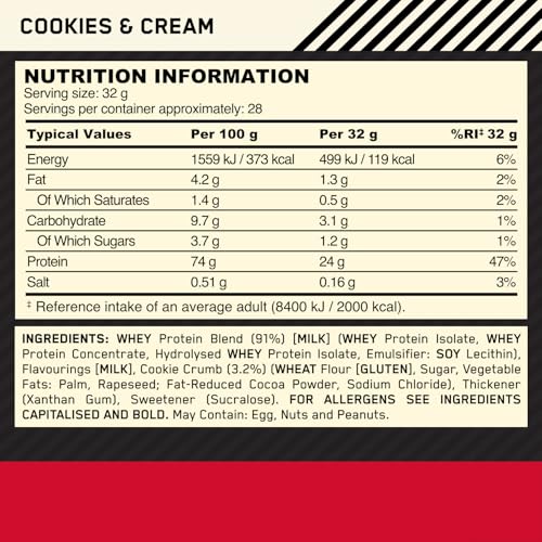 Optimum Nutrition Gold Standard Whey Protein, Muscle Building Powder with Naturally Occurring Glutamine and Amino Acids, Double Rich Chocolate, 29 Servings, 899 g, Packaging May Vary