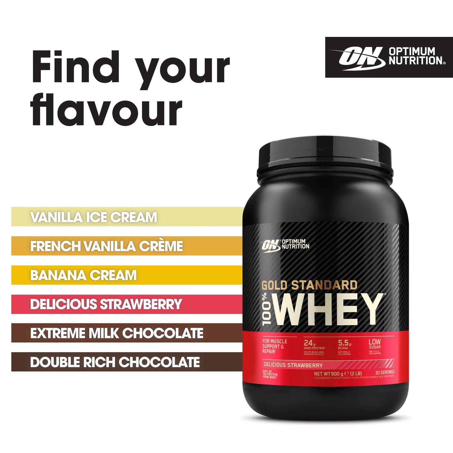 Optimum Nutrition Gold Standard Whey Protein, Muscle Building Powder with Naturally Occurring Glutamine and Amino Acids, Double Rich Chocolate, 29 Servings, 899 g, Packaging May Vary